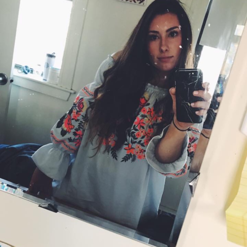 Free People floral mini off the shoulder dress